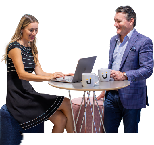 man and woman are discussing something